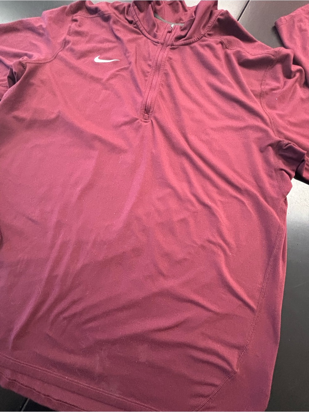 Nike Men's Maroon Quarter-Zip Performance Pullover - Picture 3 of 6